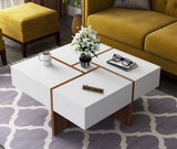 Table Coffee Table Elegant White and Brown smooth, glossy, elegant finish