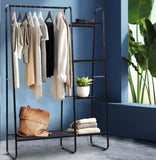 Metal Hanger Garments  Storage Rack Clothes Shelf Garment Rail Stand White Hanger