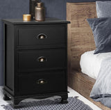 Bedside Table style Chest Storage Cabinet Nightstand Black