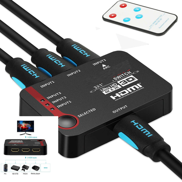 Cables Connect Hdmi Split Console Use For 3 Devices With Remote  jol9191FA