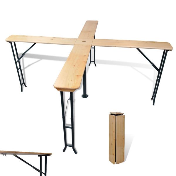 Foldable Table Practical Wood And Steel  (w)
