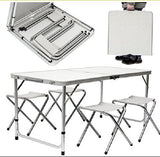 Portable Table Practical And Chairs Set Folding Metal