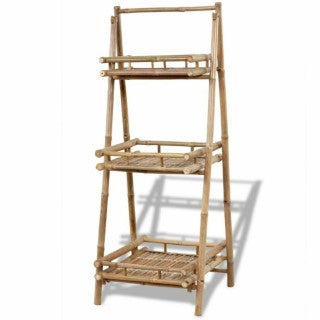 Bookcase Display Storage Stand Rack Natural Materials Handmade Bamboo jolmakos