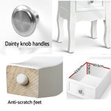 Side Tables Classic Store or décor with Drawers White