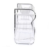 Dish Rack Dish Drying 3 Level Stainless Steel  Drainer Tray Kitchen Storage Cup Cutlery Holder ( IDRO )