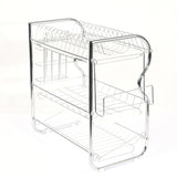 Dish Rack Dish Drying 3 Level Stainless Steel  Drainer Tray Kitchen Storage Cup Cutlery Holder ( IDRO )