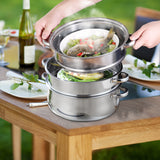 Steamer Stainless Steel for health steam cooking 3 level best Kitchen Tool (idro)