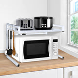Storage Rack Storage Over Microwave Oven Shelf Kitchen Organiser Storage Rack Holder Adjustable White ( IDRO )