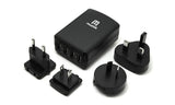 Charger 4-Port USB 4.5A Portable Wall Charger plus adapters for travel