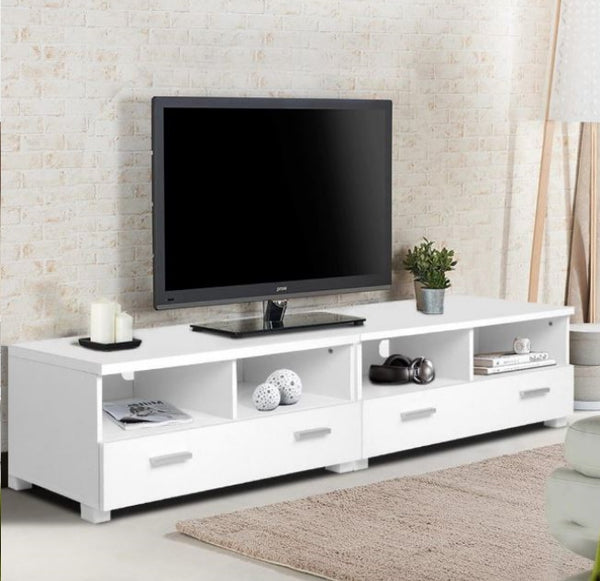 Stand Cabinet for Storage media devices Unit 180cm with Drawers - White