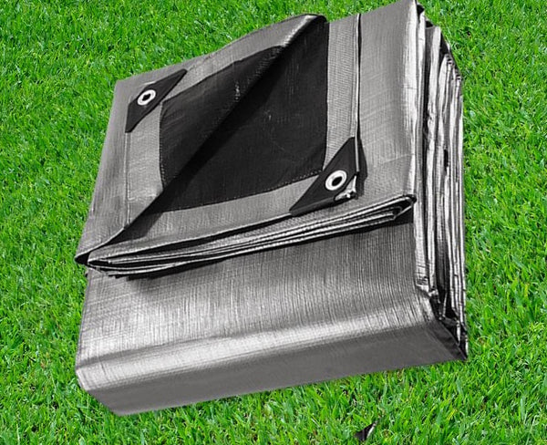 Heavy Duty Cover 3.6x6m Tarp Camping Tarps Poly Tarpaulin 180gsm Silver