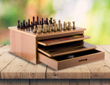 Wooden Board Games Ten, Practical Slide Out Set and let the games begin