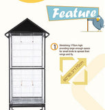 Tall Cage Metal With Wire Mess Plus Accesories Portable