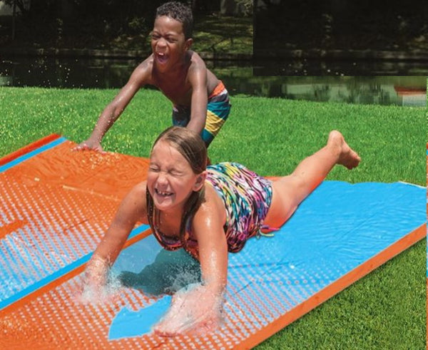 Slide with Water and Slip Kids Splash water fun Outdoor Play 4.88M