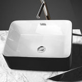 Sink 48cm x 37cmCeramic Bathroom Sink Vanity Basin Above Counter Basins Bowl Black White